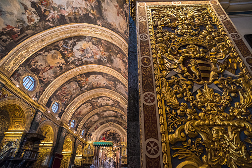 Interior of St John's Co-Cathedral, Valletta, Malta