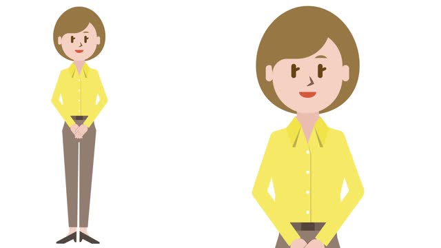 Animation of a woman giving a speech (with alpha mat)