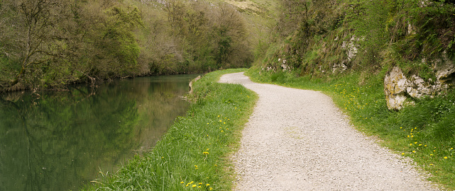 Plazaola Greenway. Plazaola Greenway along the river Larraun, Navarra, Spain.