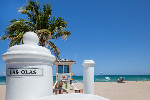 Fort Lauderdale beach at Las Olas Blvd and Atlantic Ocean