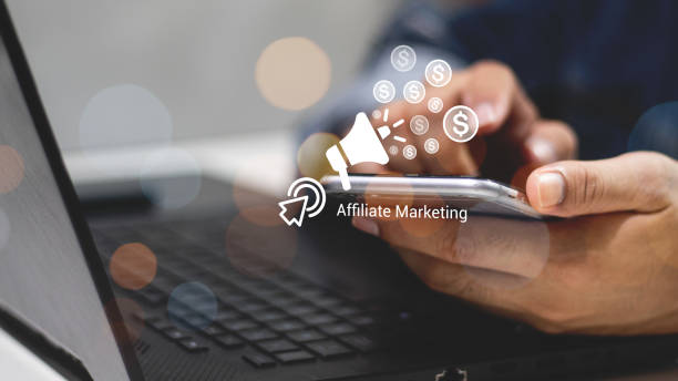 istock Affiliate marketing, online business model concept. Creating relationships strategy between merchants, affiliates, and customers. Generated revenue by rewarding affiliates for referring customers. 2148221380