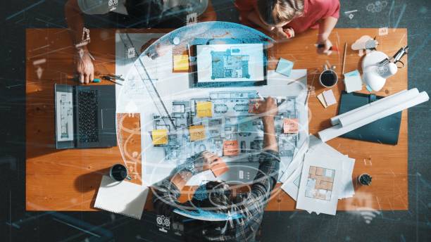 Architects designing secure network and cloud diagrams