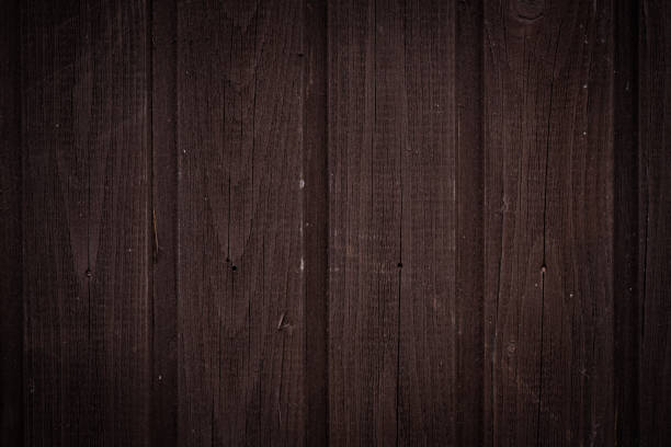 Dark Brown wooden wall with vertical boards, texture for background
