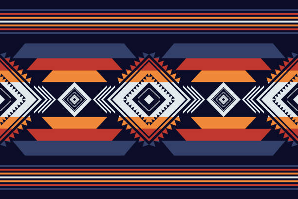 ilustrações de stock, clip art, desenhos animados e ícones de aztec southwest border pattern - southwest usa frame mexican culture pattern
