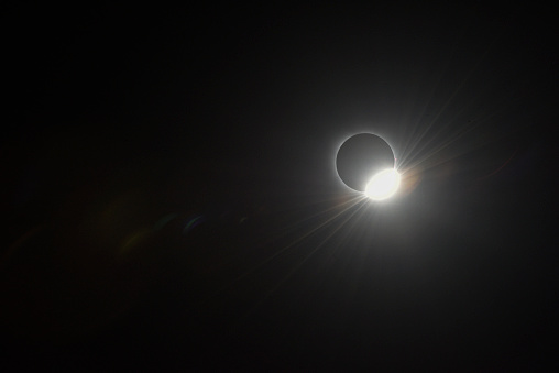 View of the 2024 total solar eclipse from Jonesboro city, Arkansas, USA.