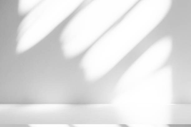 istock Wall interior background, studio and backdrops show products.with shadow from window color white . background for text insertion and presentation product 2148227394