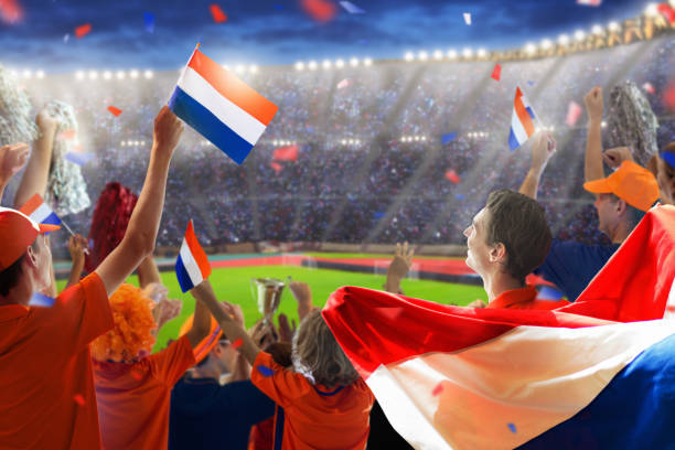 istock Netherlands football team supporter on stadium. 2148227846