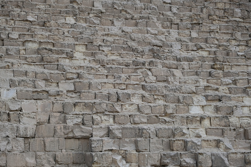Close-up shot Blocks of Stone at the Great Pyramid of Giza. concept : block of stone textured
