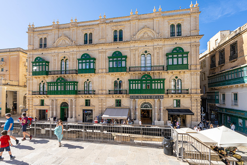 Valletta, Malta, April 03, 2024. the typical buildings in the historic center of the city