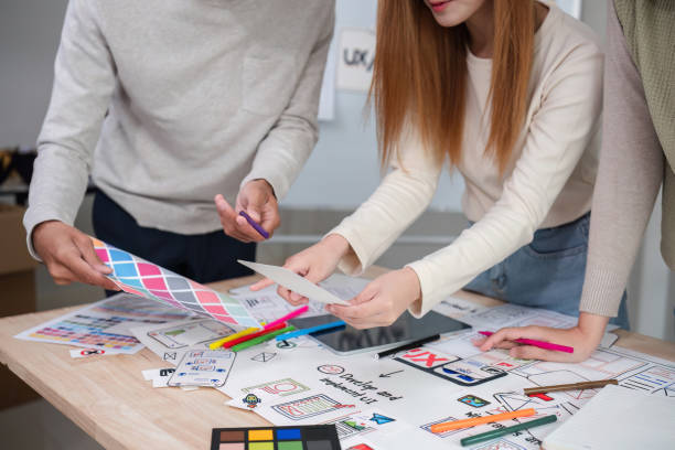 istock Creative designer team meeting on application design and ux/ui usability planning. Modern business team teamwork. 2148232172