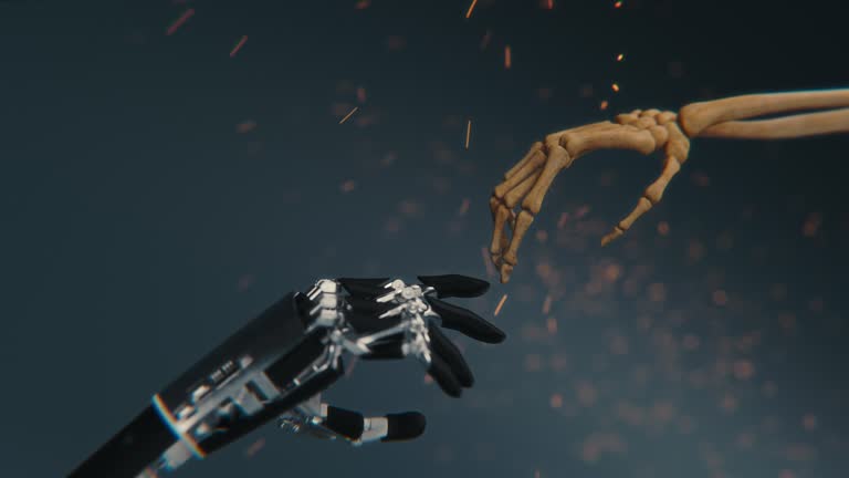 AI Vs Human Arms Touching