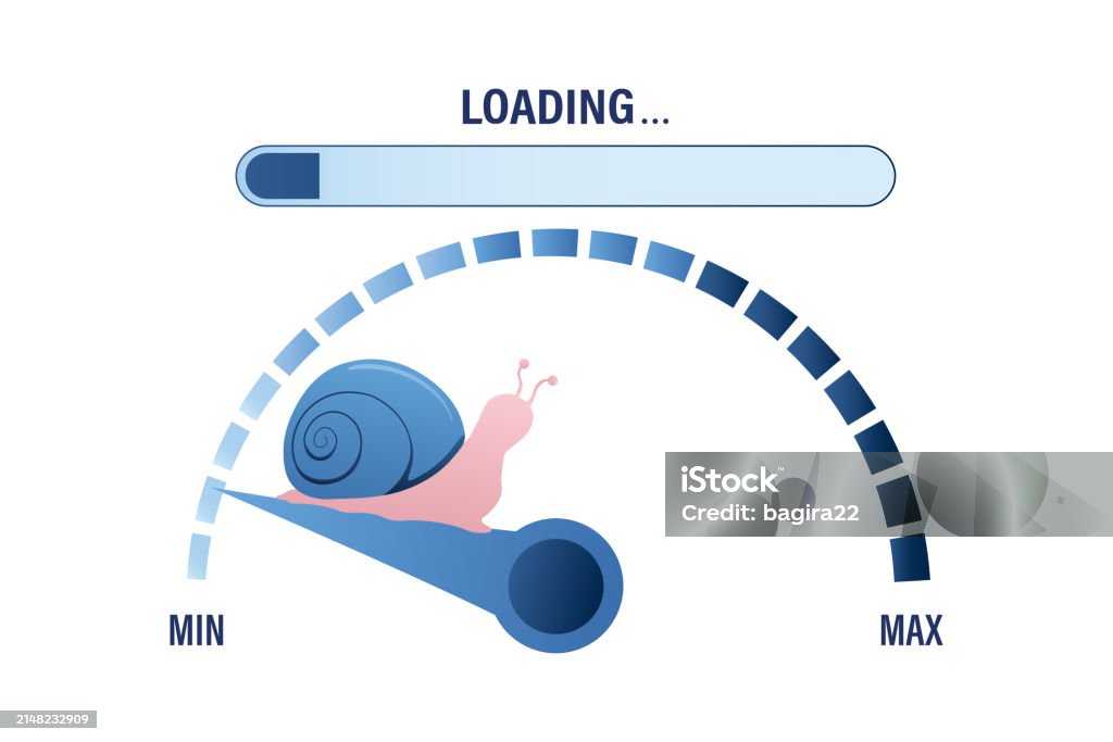 Snail Crawling On Measurement Scale Progress Loading Bar Slow Wireless ...