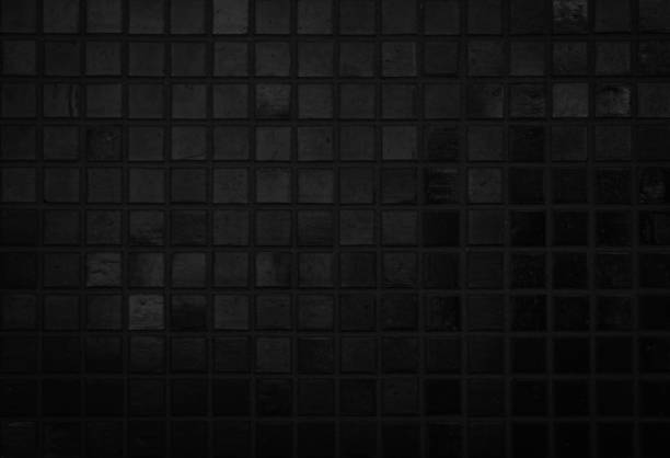 istock Dark black ceramic wall chequered and floor tiles mosaic background in bathroom. Design pattern geometric with grid wallpaper texture decoration pool. Simple seamless abstract surface grunge. 2148233451