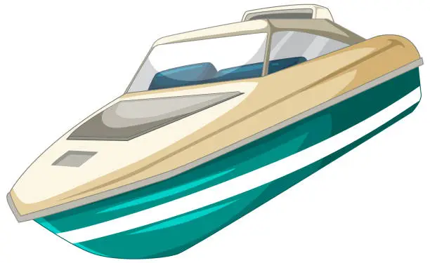 Vector illustration of Vector illustration of a modern speedboat