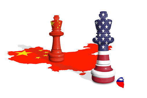 TRADE WAR / Warning sign concept with USA and China flag (Click for more)