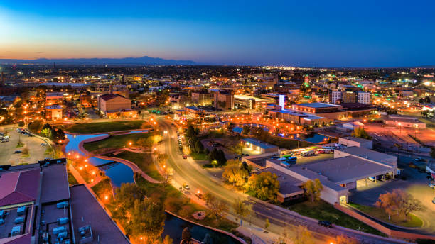 istock Pueblo Downtown Aerial At Dusk 2148234362
