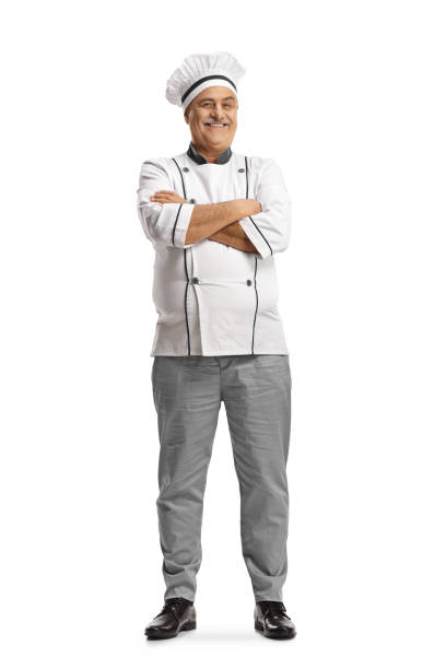 istock Cheerful mature male chef posing with folded arms 2148234565