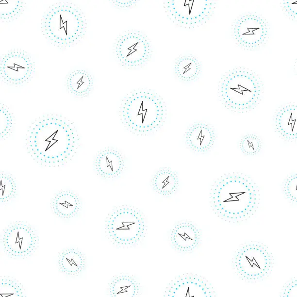 Vector illustration of Wireless charging. Seamless pattern. Line icons on white background