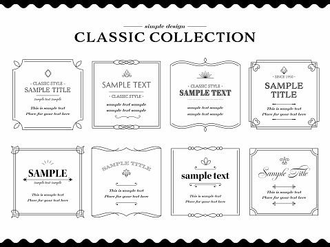 Simple Style Frame Simple Classic Modern Frame Set Stock Illustration - Download Image Now ...