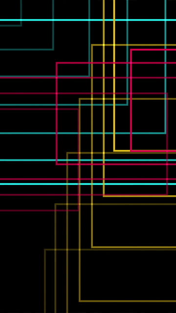 vertical animation - Abstract neon lines and geometric shapes on dark background