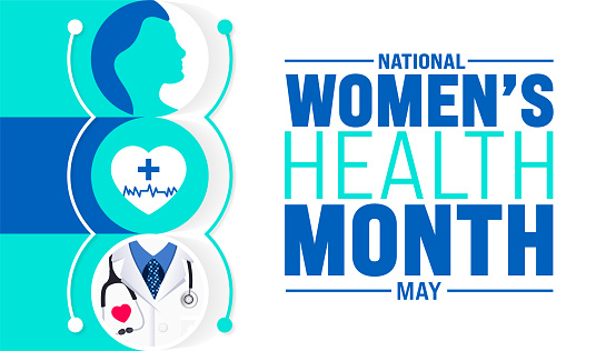 May is National Women’s Health Month background template. Holiday concept.