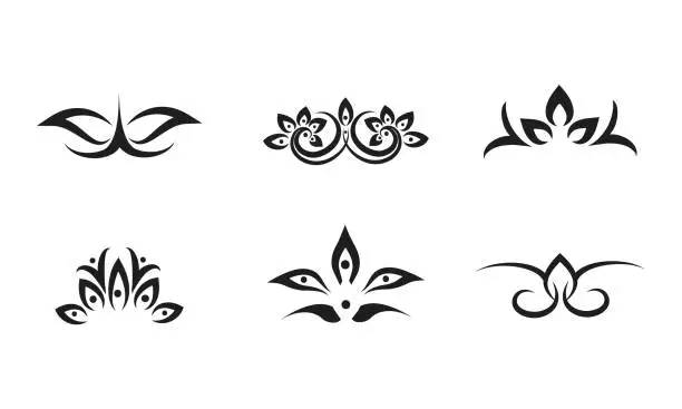 Vector illustration of vector luxury ornamental elements collection