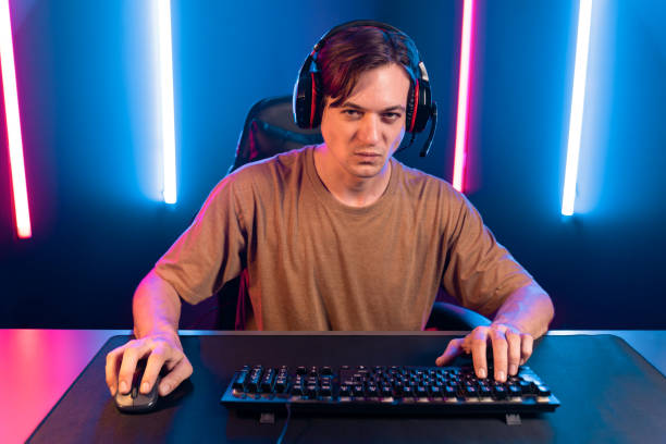 istock Host channel of smart streamer playing online game to be winner. Pecuniary. 2148238749