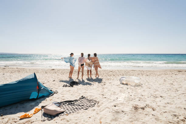 istock Camping on the beach by the sea 2148239892