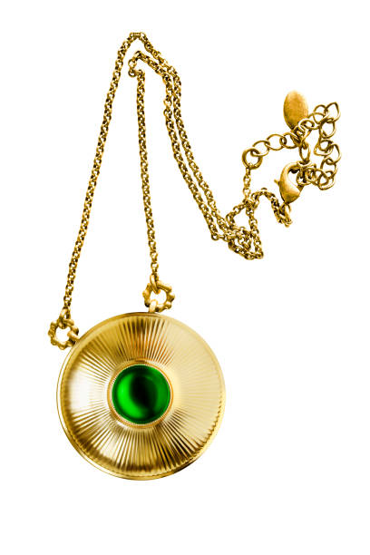 Gold necklace isolated