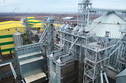 Vegetable Oil Production Plant, Seed Storage Tanks.