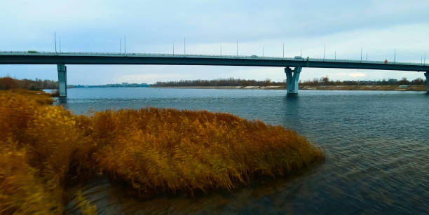 A new bridge over the river. Highway bridge