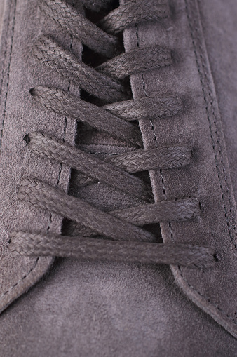 Close-up comfortable suede shoe