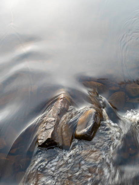 stones in flowing water, copy space