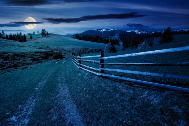 istock carpathian countryside scenery in spring at night 2148248464