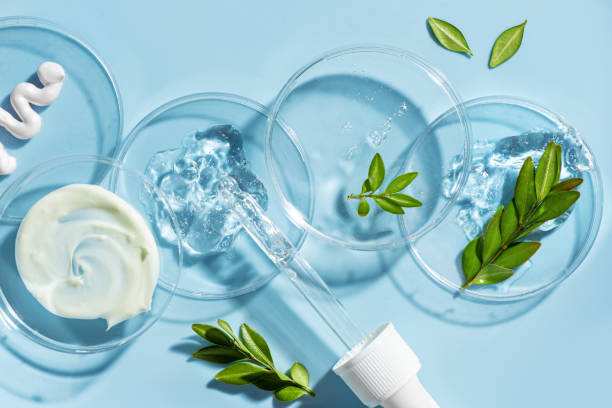 istock Gel sample and green leaves in petri dish 2148248914