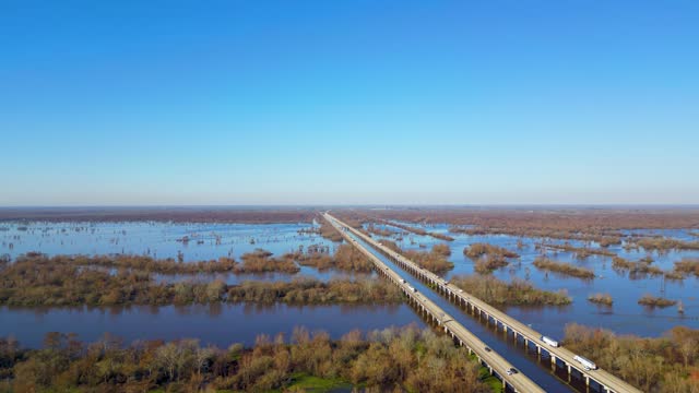 Louisiana Atchafalaya River Basin, Amazing Aerial Panorama