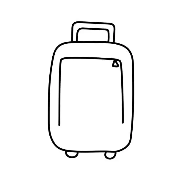 Vector illustration of Suitcase in doodle style. Vector illustration