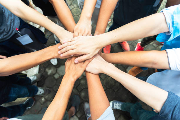 istock Diversity people hands join empower partnership teams connect teamwork concepts. 2148250039