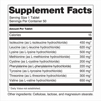 FDA Nutrition Supplement Facts Labeling Labels Dietary supplement of amino acids