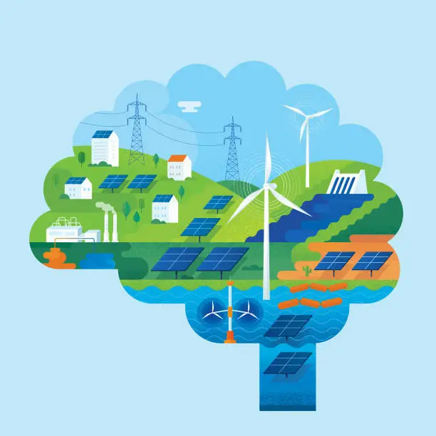 Vector illustration of Smart Green Energy