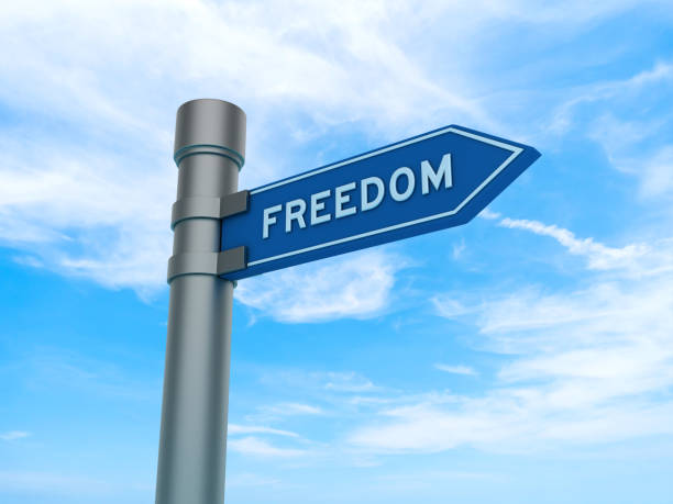 istock Directional Sign with Freedom Word 2148251272