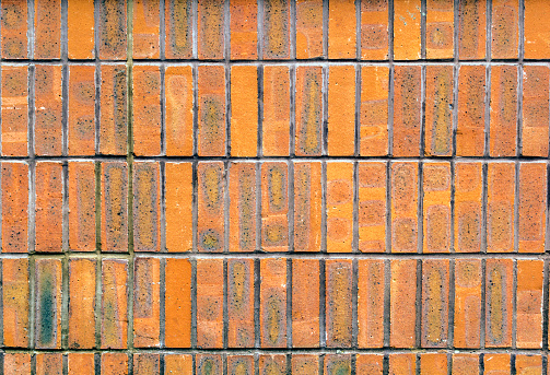 Close up view of a brick wall