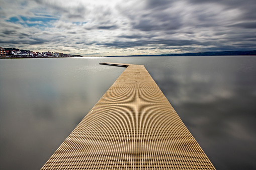 View of the jetty on Marine lake at West Kirby