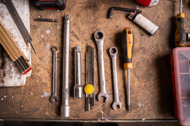istock Selection of tools in a vehicle repair shop 2148253080