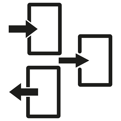 Data flow diagram. Rectangular process blocks. Arrows indicating direction. Vector illustration. EPS 10. Stock image.