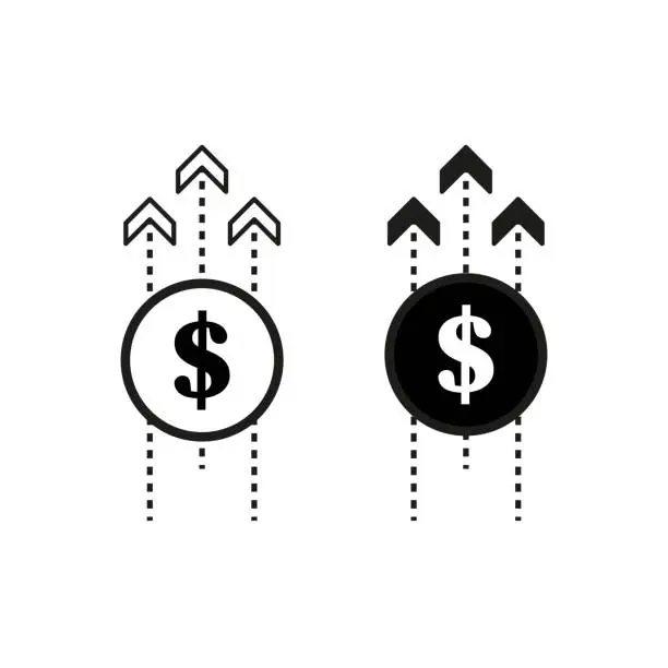 Vector illustration of Financial growth concept. Rising profits. Economic success. Vector illustration. EPS 10.