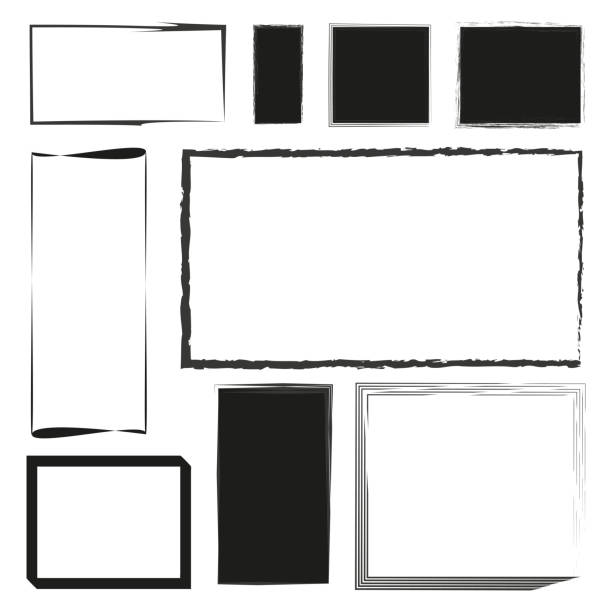 istock Assorted black frame collection. Variety of shapes and brush strokes. Grunge and clean borders. Vector illustration. EPS 10. 2148253688