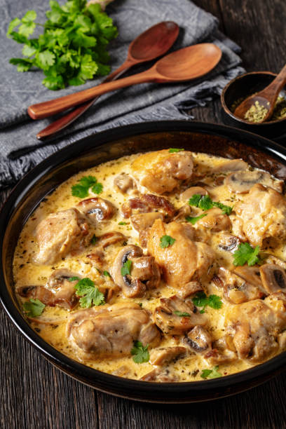 istock chicken thighs in a creamy mushroom garlic sauce 2148253873