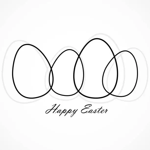 Vector illustration of Happy Easter. Easter eggs. Symbol Easter, holiday background