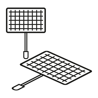 Barbecue grill racks. Cooking grid. Summer BBQ accessory. Vector illustration. EPS 10. Stock image.